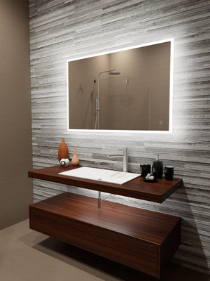 Paris Mirror 48" x 32" Rectangle Reflection Edge Lit Mirror With Touch/ON/OFF Dim Sensor Switch 6000K