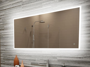 Paris Mirror 60" x 28" Rectangle Reflection Edge Lit Mirror With Touch/ON/OFF Dim Sensor Switch 6000K
