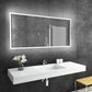 Paris Mirror 60" x 28" Rectangle Reflection Edge Lit Mirror With Touch/ON/OFF Dim Sensor Switch 6000K