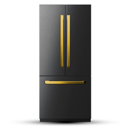 Induction Hardware 36-Inch French Door Built-In Refrigerator with Freezer, Ice Maker and Water Dispenser, Black Stainless Steel, RF-FD-36-BS-ORION
