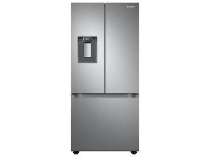 SAMSUNG 30" 22 cu. ft. Standard Depth 3-Door French Door Smart Refrigerator with External Water/Ice Dispenser in Fingerprint Resistant Stainless Steel