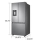 SAMSUNG 30" 22 cu. ft. Standard Depth 3-Door French Door Smart Refrigerator with External Water/Ice Dispenser in Fingerprint Resistant Stainless Steel