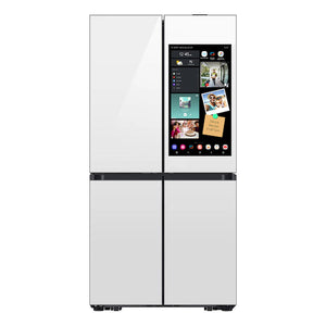 SAMSUNG Bespoke 36" 23 cu. ft. Counter Depth 4-Door Flex™ Refrigerator with AI Family Hub™+ & AI Vision Inside™ in White Glass