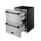 Gordon Ramsay by THOR Kitchen 24" Refrigerator Drawer in Stainless Steel with Black Accents, RF24U-BLK