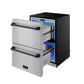 Gordon Ramsay by THOR Kitchen 24" Refrigerator Drawer in Stainless Steel with Black Accents, RF24U-BLK