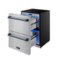 Gordon Ramsay by THOR Kitchen 24" Refrigerator Drawer in Stainless Steel with Blue Accents, RF24U-BLU