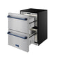 Gordon Ramsay by THOR Kitchen 24" Refrigerator Drawer in Stainless Steel with Blue Accents, RF24U-BLU