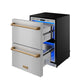 Gordon Ramsay by THOR Kitchen 24" Refrigerator Drawer in Stainless Steel with Bronze Accents, RF24U-BRZ