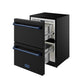 Gordon Ramsay by THOR Kitchen 24" Undercounter Refrigerator Drawer in Black Matte with Blue Accents, RF24UB-BLU