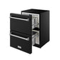 Gordon Ramsay by THOR Kitchen 24" Undercounter Refrigerator Drawer in Black Matte with Stainless Steel Accents, RF24UB-SS