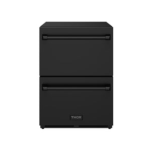 Gordon Ramsay by THOR Kitchen 24" Undercounter Refrigerator Drawer in Black Matte, RF24UB