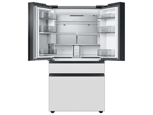 SAMSUNG Bespoke 36" 29 cu. ft. Standard Depth 4-Door French Door Smart Refrigerator with Beverage Center™ in White Glass