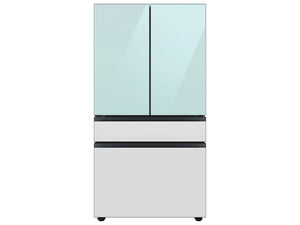 SAMSUNG Bespoke 36" 29 cu. ft. Standard Depth 4-Door French Door Smart Refrigerator with Beverage Center™ in Morning Blue and White Glass