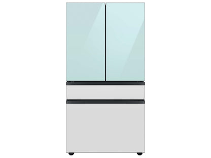 SAMSUNG Bespoke 36" 29 cu. ft. Standard Depth 4-Door French Door Smart Refrigerator with Beverage Center™ in Morning Blue and White Glass