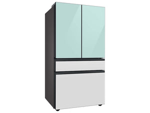 SAMSUNG Bespoke 36" 29 cu. ft. Standard Depth 4-Door French Door Smart Refrigerator with Beverage Center™ in Morning Blue and White Glass