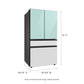SAMSUNG Bespoke 36" 29 cu. ft. Standard Depth 4-Door French Door Smart Refrigerator with Beverage Center™ in Morning Blue and White Glass