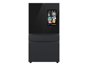 SAMSUNG Bespoke 36" 29 cu. ft. Standard Depth 4-Door French Door Smart Refrigerator with Family Hub™ Panel in Charcoal Glass and Matte Black Steel
