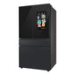 SAMSUNG Bespoke 36" 29 cu. ft. Standard Depth 4-Door French Door Smart Refrigerator with Family Hub™ Panel in Charcoal Glass and Matte Black Steel