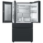 SAMSUNG Bespoke 36" 29 cu. ft. Standard Depth 4-Door French Door Smart Refrigerator with Family Hub™ Panel in Charcoal Glass and Matte Black Steel