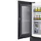 SAMSUNG Bespoke 36" 29 cu. ft. Standard Depth 4-Door French Door Smart Refrigerator with Family Hub™ Panel in Charcoal Glass and Matte Black Steel