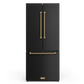 Gordon Ramsay by THOR Kitchen 30" 17.5 cu. ft. French Door Counter Depth Refrigerator with Ice Maker in Matte Black with Bronze Accents, RF3017FFD00-BRZ