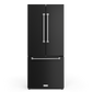 Gordon Ramsay by THOR Kitchen 30" 17.5 cu. ft. French Door Counter Depth Refrigerator with Ice Maker in Matte Black with Stainless Steel Accents, RF3017FFD00-SS