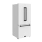 Gordon Ramsay by THOR Kitchen 30" 17.5 cu. ft. French Door Counter Depth Refrigerator with Ice Maker in White with Black Accents, RF3017FFDW-BLK