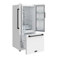 Gordon Ramsay by THOR Kitchen 30" 17.5 cu. ft. French Door Counter Depth Refrigerator with Ice Maker in White with Black Accents, RF3017FFDW-BLK