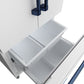 Gordon Ramsay by THOR Kitchen 30" 17.5 cu. ft. French Door Counter Depth Refrigerator with Ice Maker in White with Blue Accents, RF3017FFDW-BLU