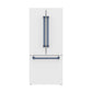 Gordon Ramsay by THOR Kitchen 30" 17.5 cu. ft. French Door Counter Depth Refrigerator with Ice Maker in White with Blue Accents, RF3017FFDW-BLU