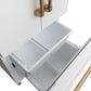 Gordon Ramsay by THOR Kitchen 30" 17.5 cu. ft. French Door Counter Depth Refrigerator with Ice Maker in White with Bronze Accents, RF3017FFDW-BRZ