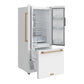 Gordon Ramsay by THOR Kitchen 30" 17.5 cu. ft. French Door Counter Depth Refrigerator with Ice Maker in White with Bronze Accents, RF3017FFDW-BRZ