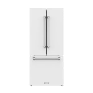 Gordon Ramsay by THOR Kitchen 30" 17.5 cu. ft. French Door Counter Depth Refrigerator with Ice Maker in White, RF3017FFDW