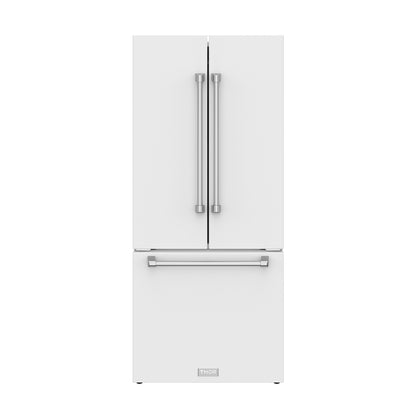 Gordon Ramsay by THOR Kitchen 30" 17.5 cu. ft. French Door Counter Depth Refrigerator with Ice Maker in White, RF3017FFDW