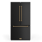 Gordon Ramsay by THOR Kitchen 36" 20.3 cu. ft. French Door Counter Depth Refrigerator with Ice Maker in Matte Black with Bronze Accents, RF3621CTD00-BRZ