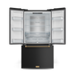 Gordon Ramsay by THOR Kitchen 36" 20.3 cu. ft. French Door Counter Depth Refrigerator with Ice Maker in Matte Black with Bronze Accents, RF3621CTD00-BRZ