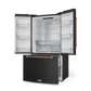 Gordon Ramsay by THOR Kitchen 36" 20.3 cu. ft. French Door Counter Depth Refrigerator with Ice Maker in Matte Black with Rose Gold Accents, RF3621CTD00-RSG