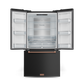 Gordon Ramsay by THOR Kitchen 36" 20.3 cu. ft. French Door Counter Depth Refrigerator with Ice Maker in Matte Black with Rose Gold Accents, RF3621CTD00-RSG