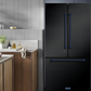 Gordon Ramsay by THOR Kitchen 36" 20.3 cu. ft. French Door Counter Depth Refrigerator with Ice Maker in Matte Black with Navy Blue Accents, RF3621CTD00-BLU