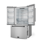 Gordon Ramsay by THOR Kitchen 30" 17.5 cu. ft. French Door Counter Depth Refrigerator with Ice Maker in Stainless Steel with Black Accents, RF3017FFD99-BLK