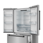 Gordon Ramsay by THOR Kitchen 30" 17.5 cu. ft. French Door Counter Depth Refrigerator with Ice Maker in Stainless Steel with Black Accents, RF3017FFD99-BLK