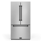 Gordon Ramsay by THOR Kitchen 36" 20.3 cu. ft. French Door Counter Depth Refrigerator with Ice Maker in Stainless Steel with Black Accents, RF3621CTD99-BLK