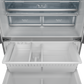 Gordon Ramsay by THOR Kitchen 30" 17.5 cu. ft. French Door Counter Depth Refrigerator with Ice Maker in Stainless Steel with Black Accents, RF3017FFD99-BLK