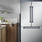 Gordon Ramsay by THOR Kitchen 36" 20.3 cu. ft. French Door Counter Depth Refrigerator with Ice Maker in Stainless Steel with Navy Blue Accents, RF3621CTD99-BLU