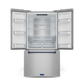 Gordon Ramsay by THOR Kitchen 36" 20.3 cu. ft. French Door Counter Depth Refrigerator with Ice Maker in Stainless Steel with Navy Blue Accents, RF3621CTD99-BLU
