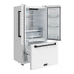 Gordon Ramsay by THOR Kitchen 36" 20.3 cu. ft. Counter Depth Refrigerator with Ice Maker in White with Black Accents, RF3621CTDW-BLK