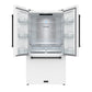 Gordon Ramsay by THOR Kitchen 36" 20.3 cu. ft. Counter Depth Refrigerator with Ice Maker in White with Black Accents, RF3621CTDW-BLK