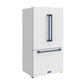 Gordon Ramsay by THOR Kitchen 36" 20.3 cu. ft. Counter Depth Refrigerator with Ice Maker in White with Blue Accents, RF3621CTDW-BLU