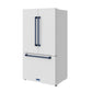 Gordon Ramsay by THOR Kitchen 36" 20.3 cu. ft. Counter Depth Refrigerator with Ice Maker in White with Blue Accents, RF3621CTDW-BLU