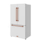 Gordon Ramsay by THOR Kitchen 36" 20.3 cu. ft. Counter Depth Refrigerator with Ice Maker in White with Rose Gold Accents, RF3621CTDW-RSG
